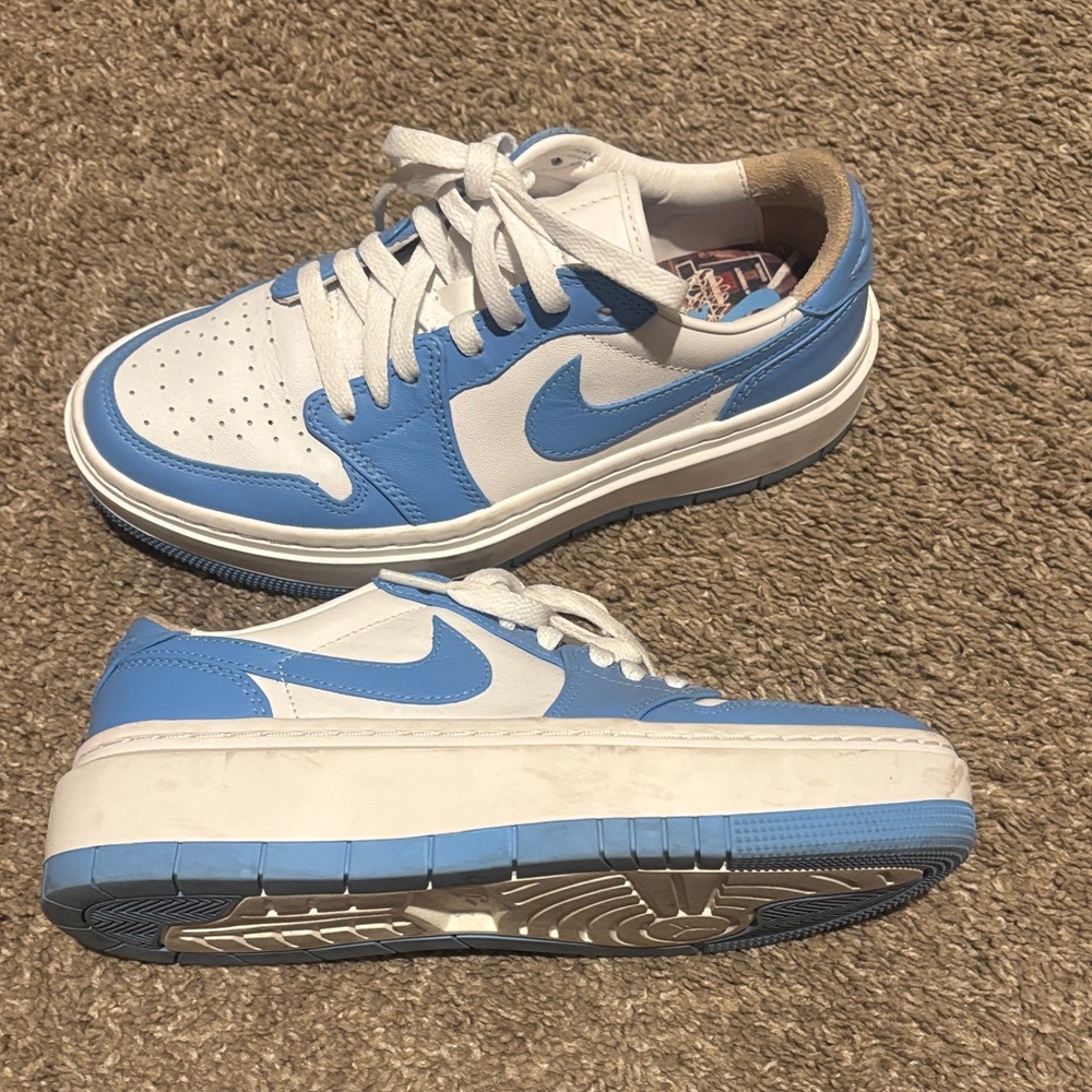Nike Low-Profile Sneakers in White and Light Blue